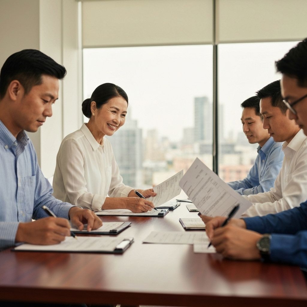 HR team working with payroll documents